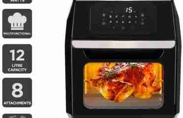 Friggitrice ad aria multifunzione 3 in 1 Royal Swiss 12L con forno speciale Touchscreen digitale a LED 1800W
