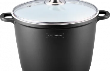 Royalty Line Pentola con coperchio in vetro con rivestimento in ceramica 24 cm Nero Kupferrot RL-AD24C Schwarz