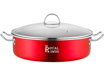 Royal Swiss RS-CP40 Pentola Forgiata Alluminio Effetto Marmo Antiaderente 11.9L Ø40cm